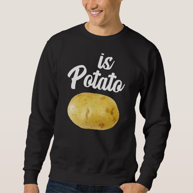 Är potatis, såsom det ses på sent ikväll, potatis  lång ärmad tröja (Framsida)
