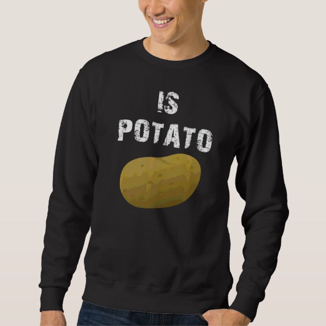 Är potatis som det ser på sena kvällstv 34 lång ärmad tröja (Framsida)