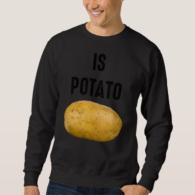 Är potatis som på TV-kanalen Late Natt 12 Lång Ärmad Tröja (Framsida)