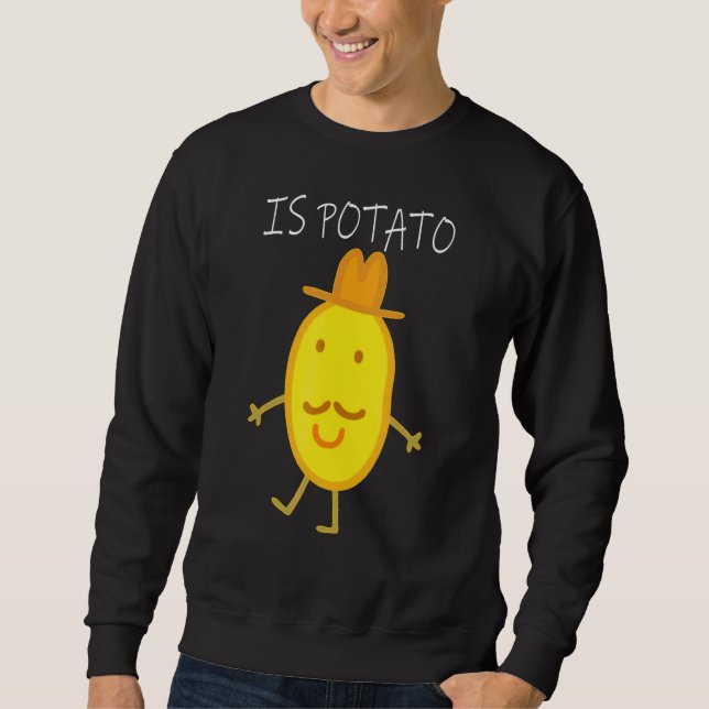 Är potatiskCute som det ser på sena kvällstv Lång Ärmad Tröja (Framsida)