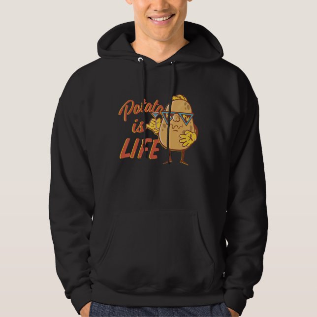 Är potatiskräfta liv som det ser ut i sena kvällar hoodie (Framsida)