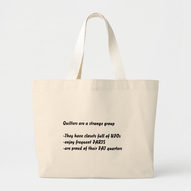 "Är Quilters konstig" tote bags Jumbo Tygkasse (Framsidan)