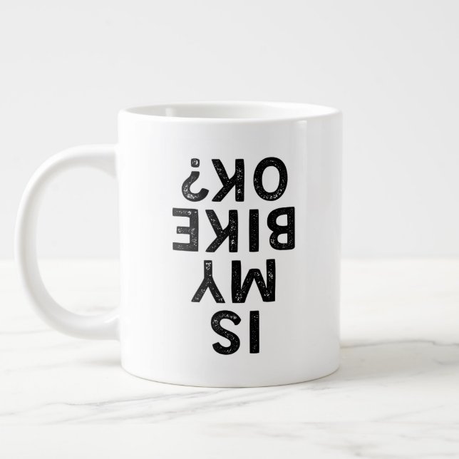Är Roligten Cycling Mountain Biker Add Namn? Jumbo Mugg (Vänster)