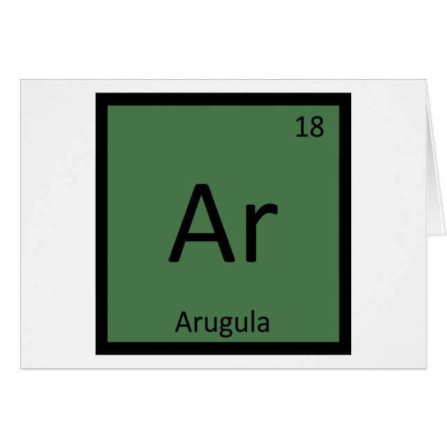 Ar - Rucola Växtkemi Periodiska Systemet Hälsningskort (Framsidan Horizontal)