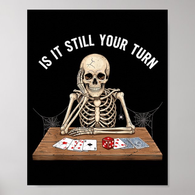 är Skelettkort Spelare Roligt Brädspel Poster (Framsidan)