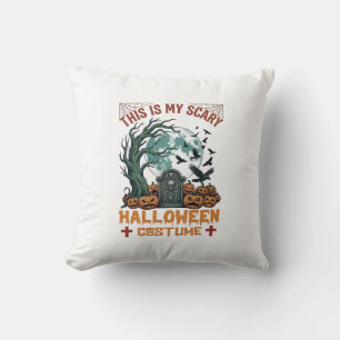 Är Skräckinjagande Halloween Kostym Gravsten Pumpa Kudde