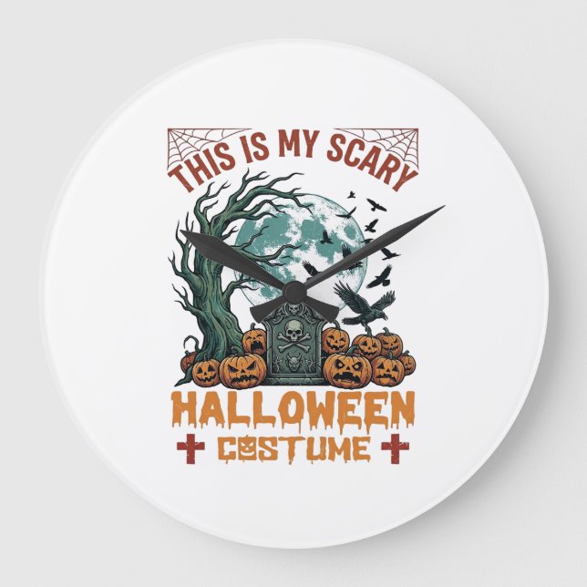 Är Skräckinjagande Halloween Kostym Gravsten Pumpa Stor Klocka (Framsida)