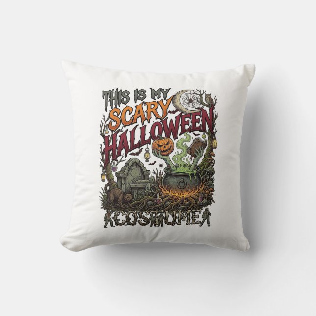 Är Skräckinjagande Halloween Kostym Kittel Pumpa K Kudde (Framsida)
