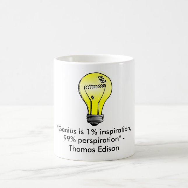 "Är snille 1% inspiration, 99% perspiration" Kaffemugg (Center)