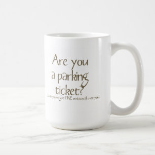 Är som du, väljer A som parkerar biljetten, fodr Kaffemugg