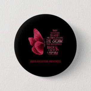 Är Storm Brain Aneurysm Awareness Butterfly 1 Knapp