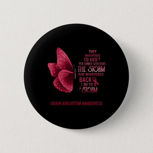 Är Storm Brain Aneurysm Awareness Butterfly 1 Knapp (Framsida)