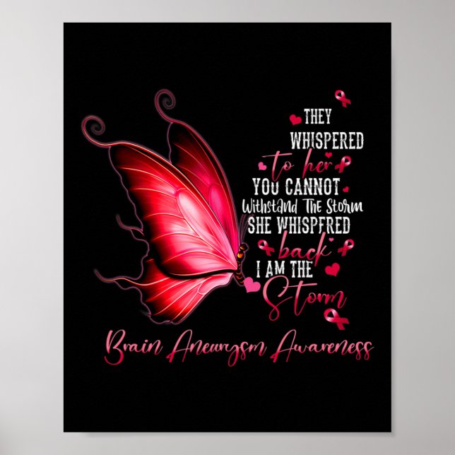 Är Storm Brain Aneurysm Awareness Butterfly 2 Poster (Framsidan)