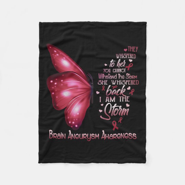 Är Storm Brain Aneurysm Awareness Butterfly Fleecefilt (Framsidan)