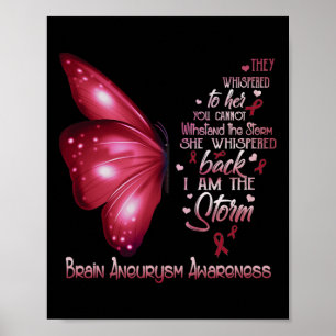 Är Storm Brain Aneurysm Awareness Butterfly Poster