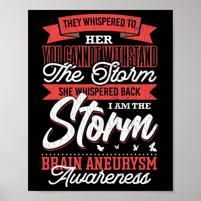 Är Storm Brain Aneurysm Awareness Support Grap Poster (Framsidan)