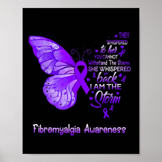 Är Storm Fibromyalgia Awareness Butterfly 1 Poster (Framsidan)