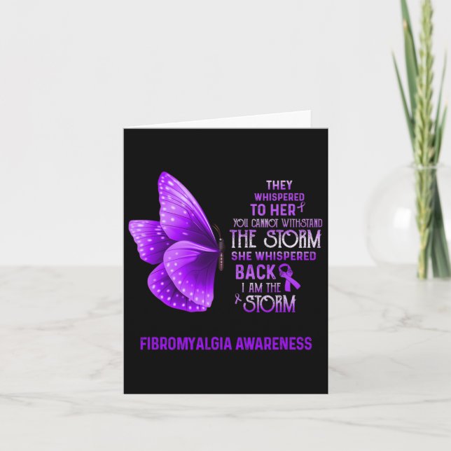 Är Storm Fibromyalgia Awareness Butterfly Kort (Framsida)