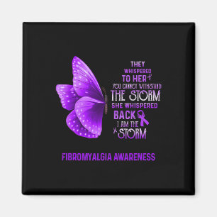 Är Storm Fibromyalgia Awareness Butterfly Magnet