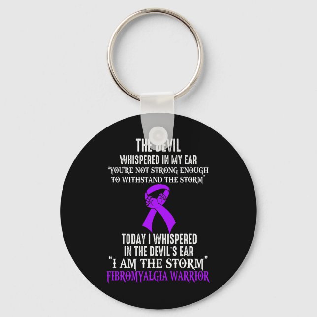 Är Storm Fibromyalgia Awareness Warrior? Nyckelring (Framsida)