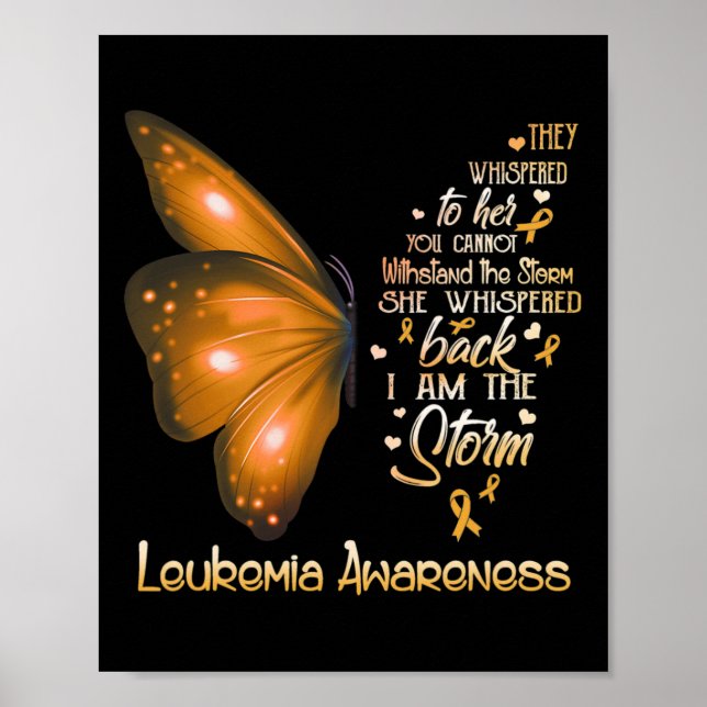 är Storm Leukemia Awareness Butterfly Poster (Framsidan)