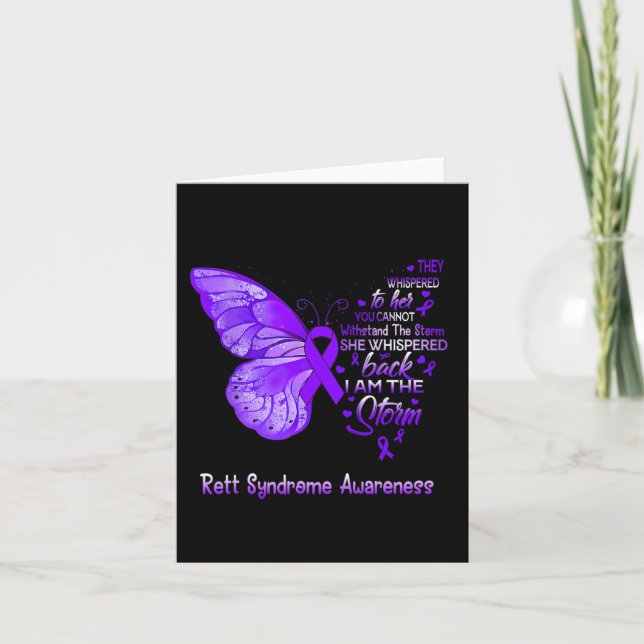 Är Storm Rett Syndrome Awareness Butterfly Kort (Framsida)