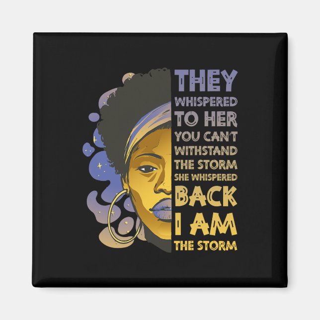 Är Storm Strong Black Woman Black History Junt Magnet (Framsidan)