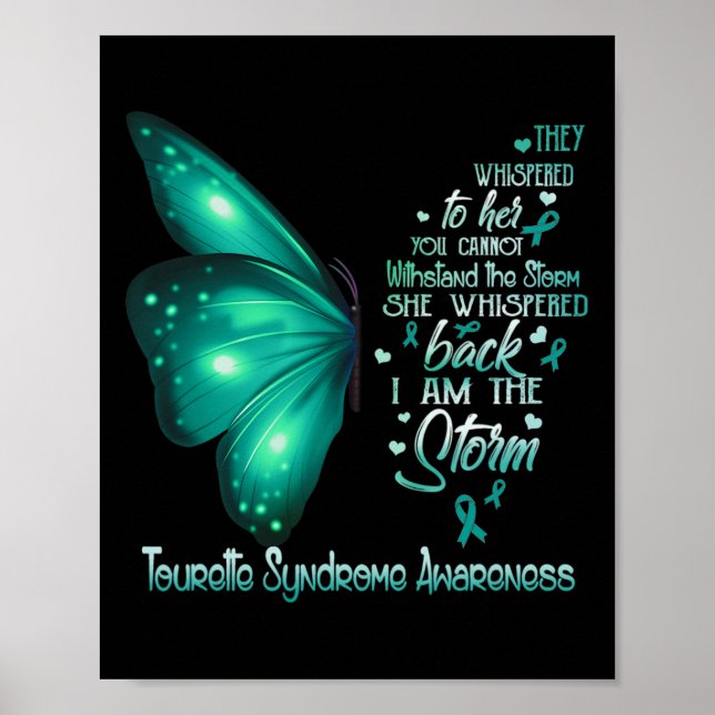 Är Storm Tourette Syndrome Awareness Butterfly Poster (Framsidan)