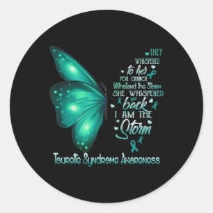 Är Storm Tourette Syndrome Awareness Butterfly Runt Klistermärke