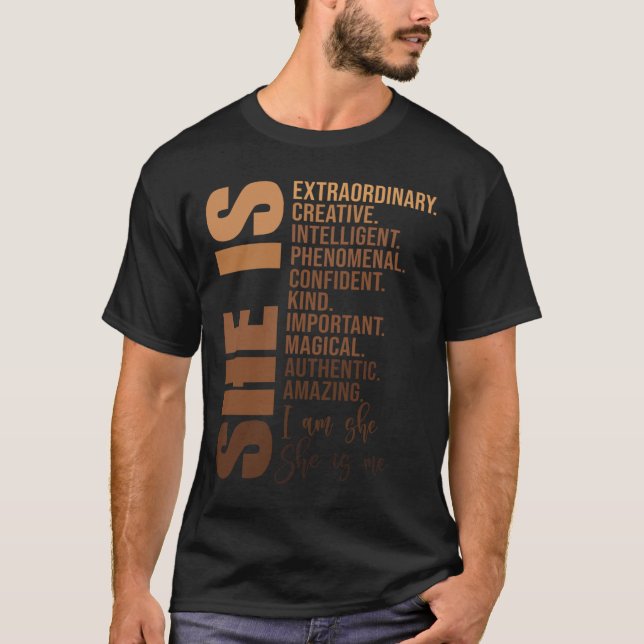 Är svart historikmånad Onapologetisk afrikansk Jun T Shirt (Framsida)