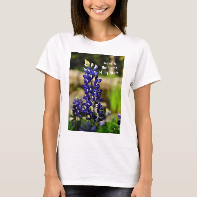 "Är Texas hemmet dam tshirt av för min hjärta" Tee (Framsida)