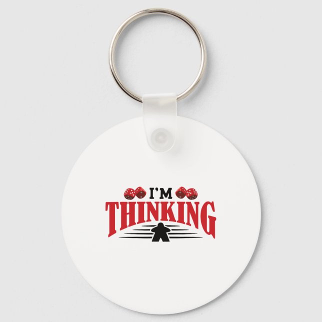 Är Thinking Board Gamer Tabletop Nyckelring (Framsida)
