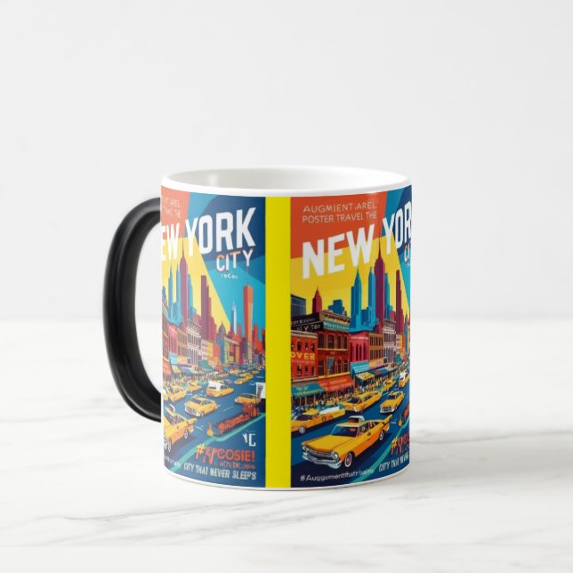 AR Travel Poster | 1960-talet New York City Magisk Mugg (Framsida vänster)