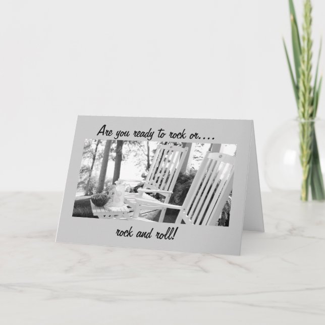 ÄR U REDO TILL STEN ELLER ROCK AND ROLL BIRTHDAY KORT (Framsida)