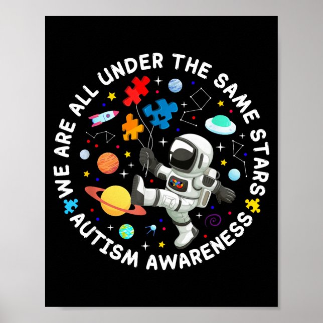 Är under samma stjärnor rymd autism medvetenhet poster (Framsidan)