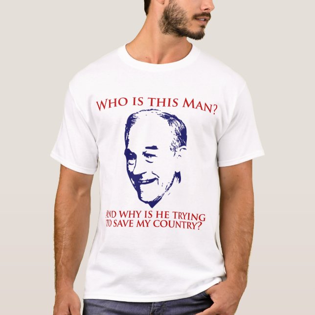 Är vem denna man? Ron Paul skjorta T-shirt (Framsida)