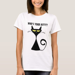 Är vem din kattunge? Roliga katttanktop, T-tröja T Shirt
