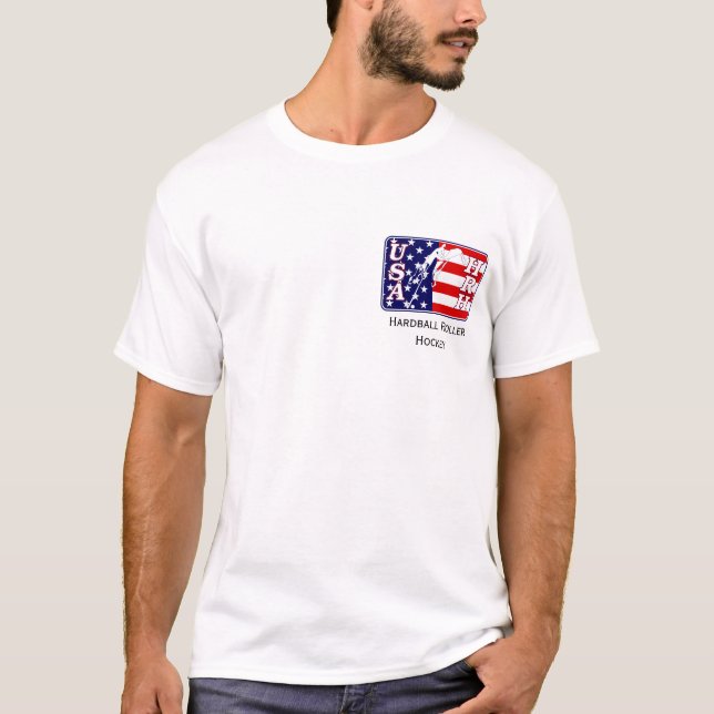 Är vem ditt lag? - T-tröja för Hardballrullhockey Tee (Framsida)