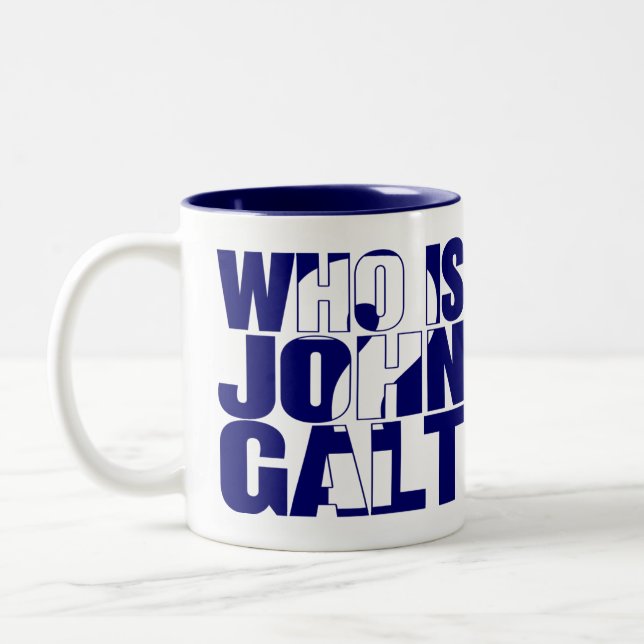 Är vem John Galt? blått för mugg 15oz (Vänster)