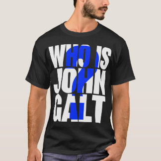 Är vem John Galt? med blått ifrågasätta markerar T Shirt