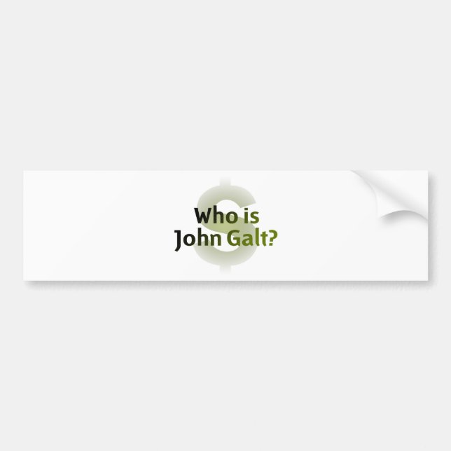 Är vem John Galt? Pengarsymbol Bildekal (Framsidan)