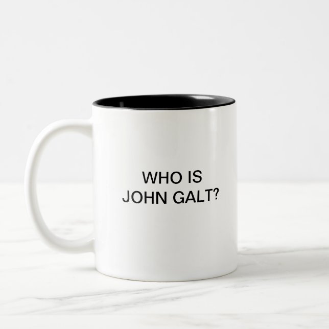 Är vem John Galt? Två-Tonad Mugg (Vänster)