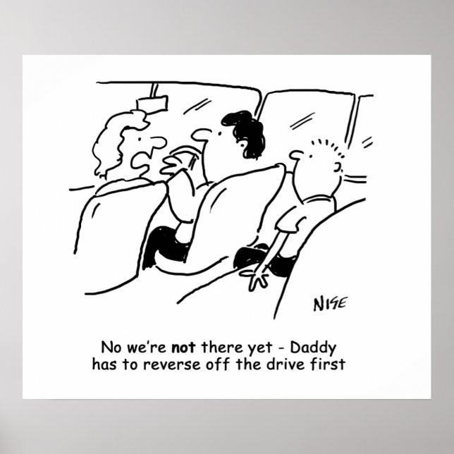 Är vi där än? Funny underordnad Tecknad Poster (Framsidan)