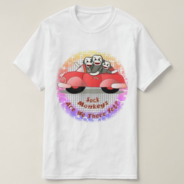 Är vi där än, Sock monkey t-shirt? T Shirt (Design framsida)