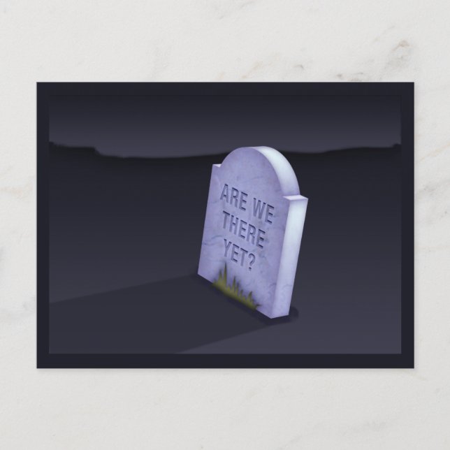 Är vi där än? Vykort (Framsida)