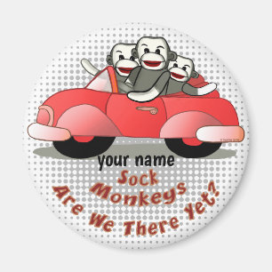 Är vi där ännu Sock monkey-magnet? Magnet
