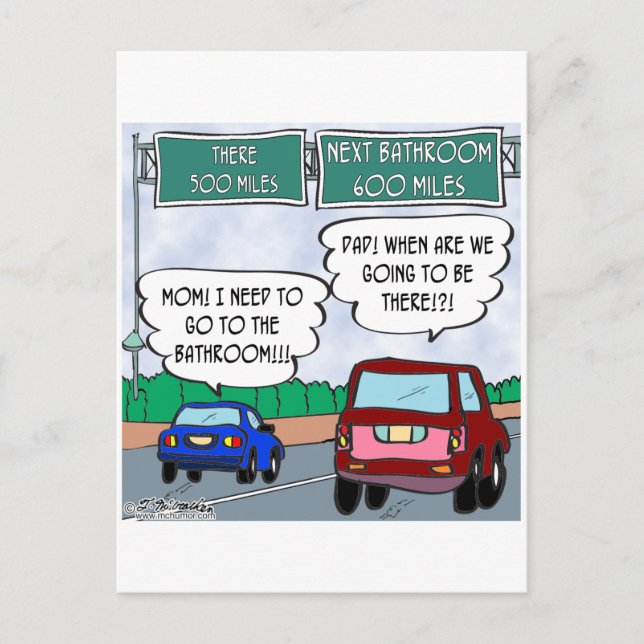 Är vi framme än? vykort (Framsida)