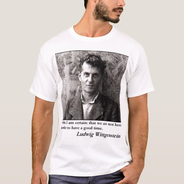 "Är vi inte här att ha en bra tid. ", Tee Shirt (Framsida)