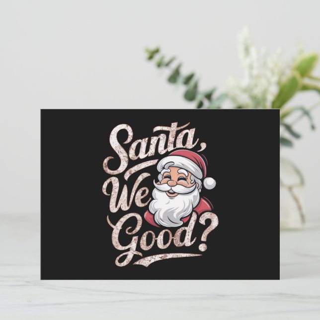 Är vi okej tomte? Barn jul rolig jul Julkort (Stående Fram)