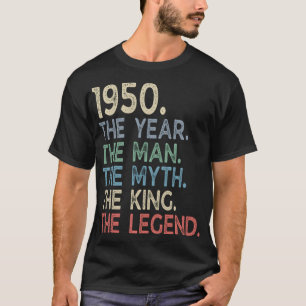 År Vintage 1950 År Man Myth Kung Legend T Shirt